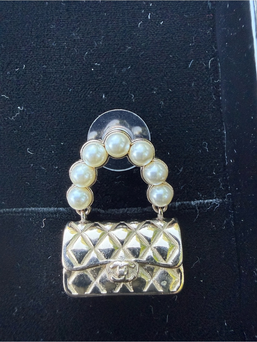 CHANEL Gold Pearl-Handle Bag Charm Earrings - Picture 4 of 12